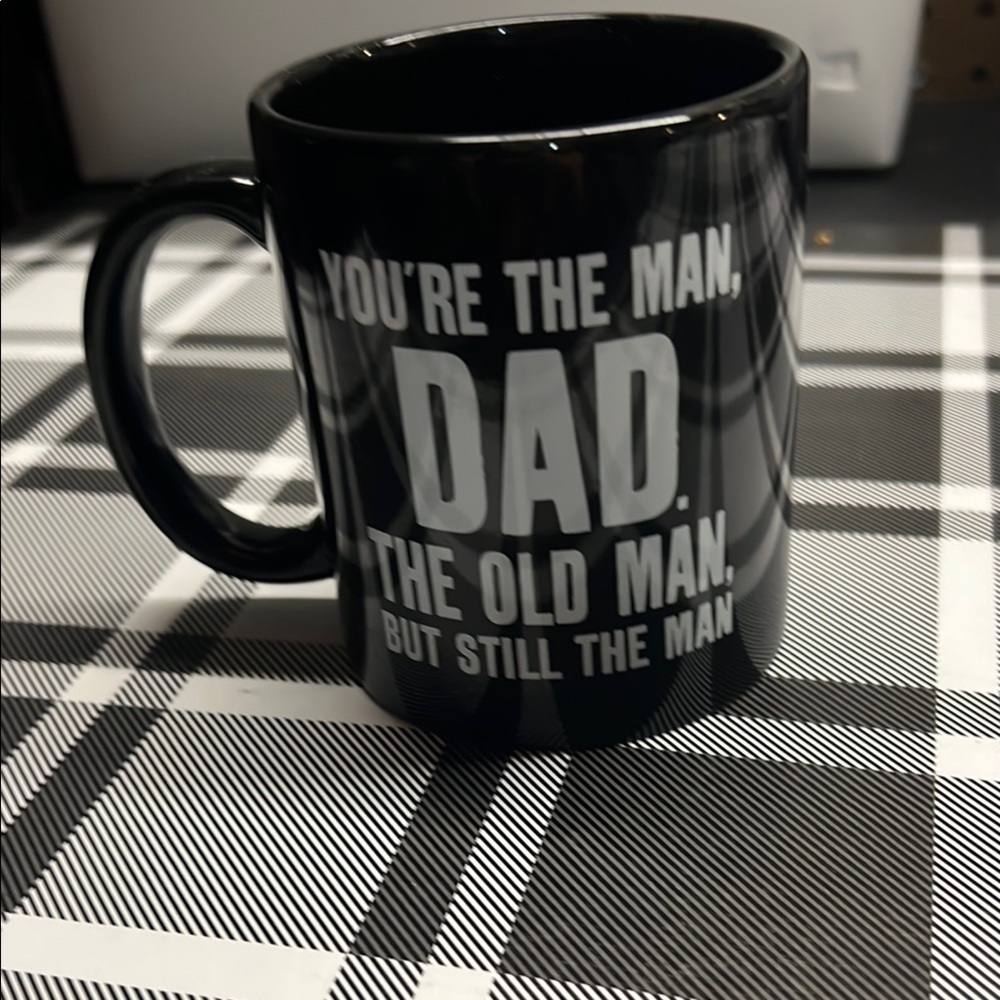 Black Dad Mug with White Text